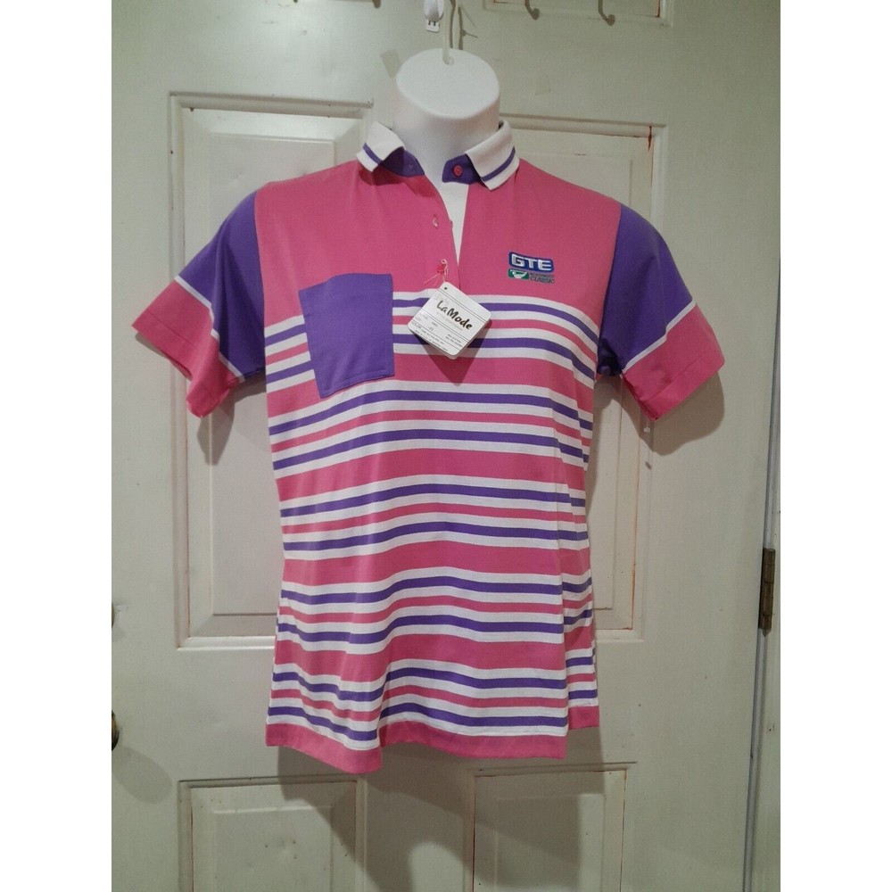 Vintage Womens Golf Top, Lady Lamode Active Sportwear, Pink/Purple,  Size L